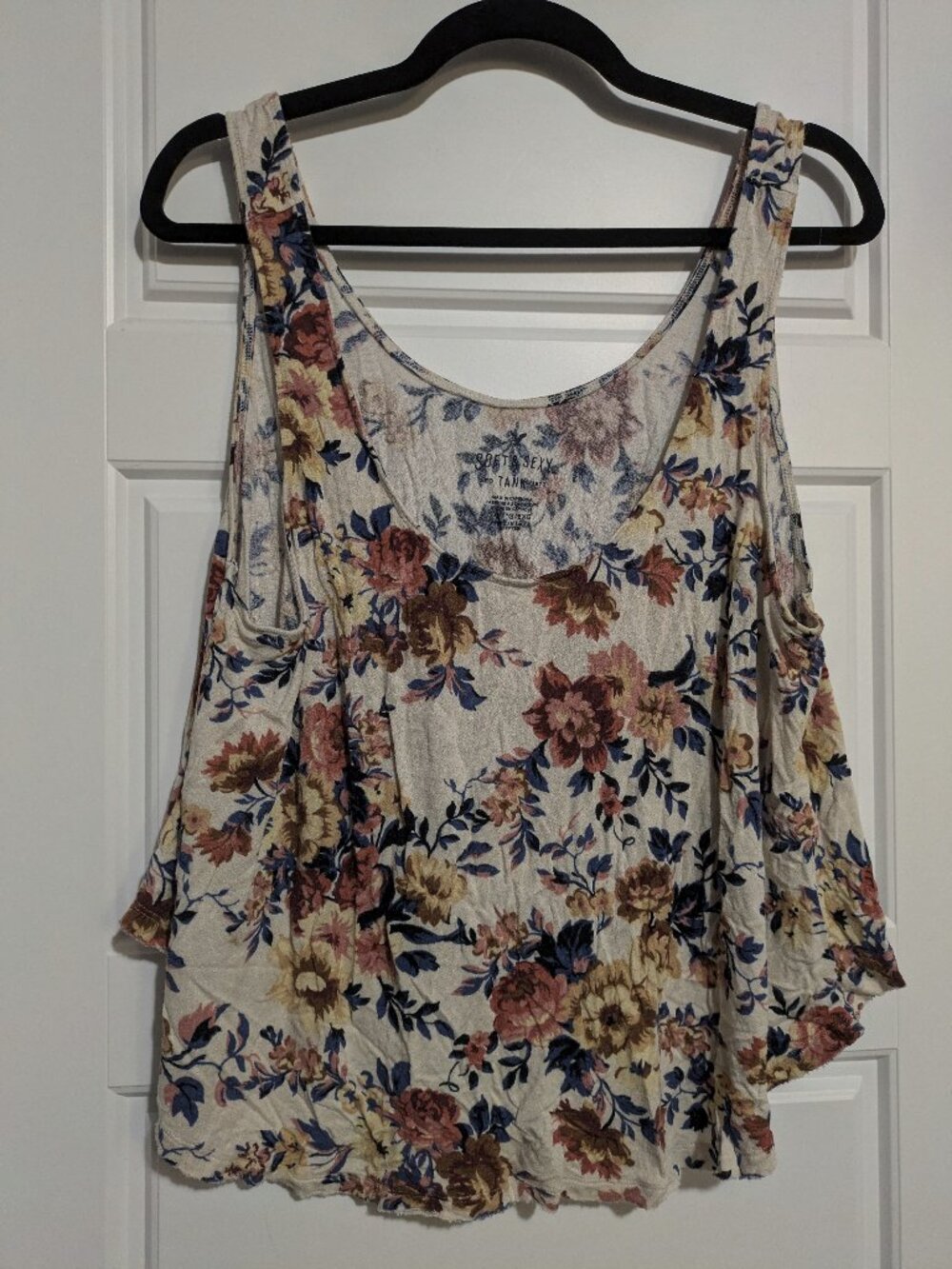 American Eagle Cropped Floral Tank Top (XL)